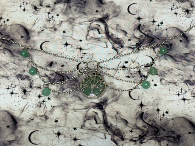 Aventurine and Chain Necklace