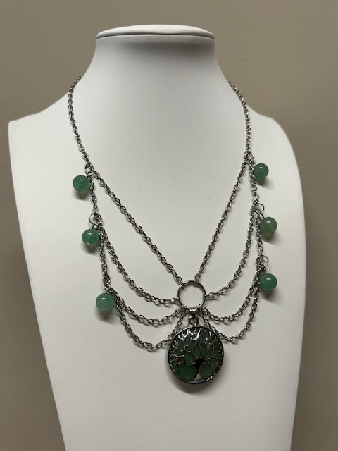 Aventurine and Chain Necklace
