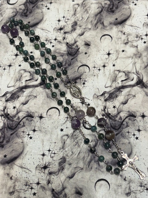 Moss Agate Rosary